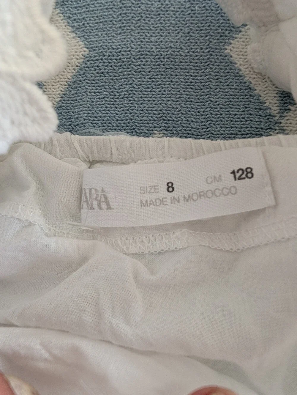 Zara Girls Matching White Organza Flower Skirt Top Set Puff Sleeve 8